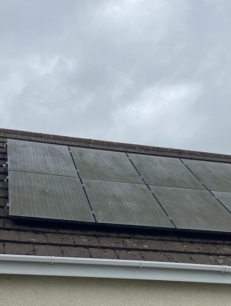 solar panels before cleaning by atlantic clean services cornwall