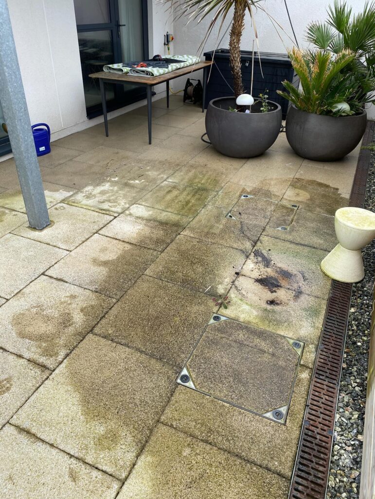 stained patio cleaning service cornwall